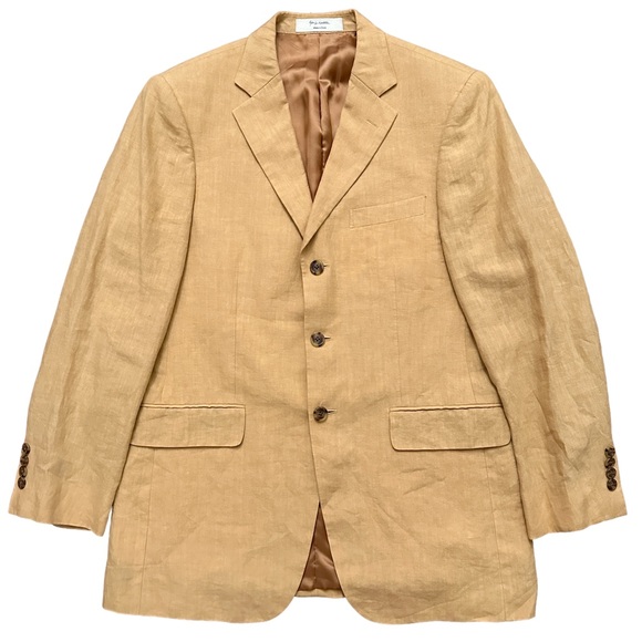 John W. Nordstrom Blazer Jacket Mens Size 40R Sports Coat 100% Linen Peach - Picture 1 of 8